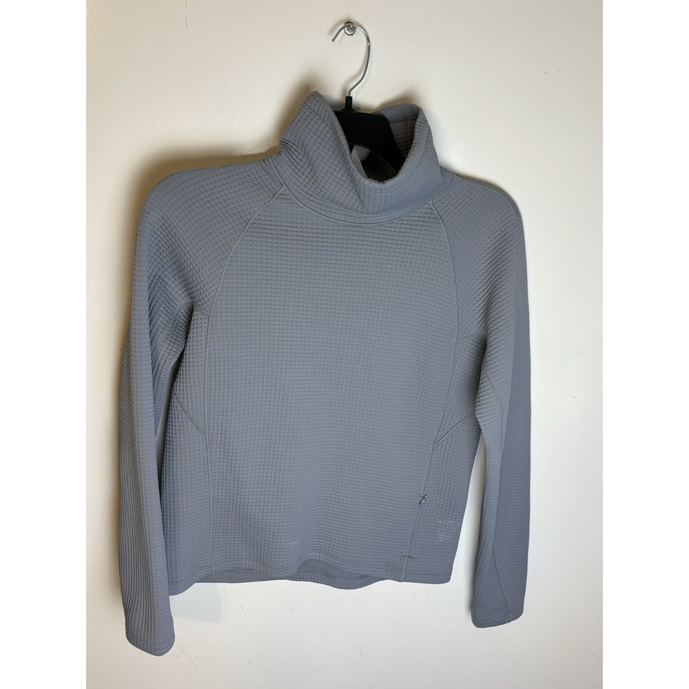 Lululemon Pullover Grey Waffle Knit Funnel Neck Top Shirt Sweatshirt 4 LW3HRFS